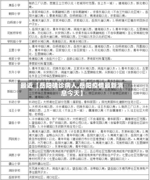 最近【岳阳确诊病人,岳阳疫情最新消息今天】-第2张图片
