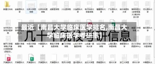 最近【南昌大学临床医学排名,南昌大学临床医学考研率】