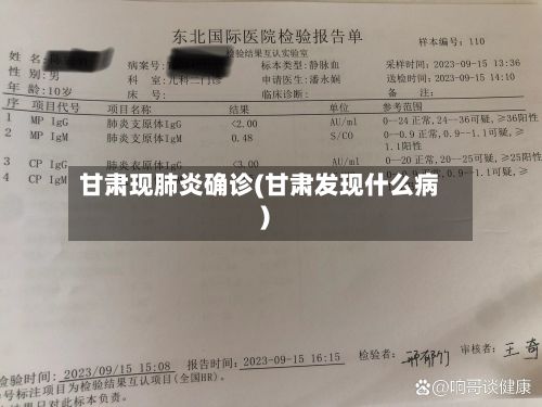 甘肃现肺炎确诊(甘肃发现什么病)