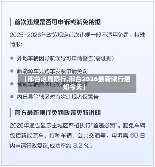 【邢台这周限行,邢台2026最新限行通知今天】