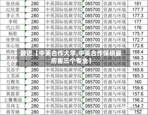 最近【中英合作大学,中英合作保研最厉害三个专业】-第2张图片