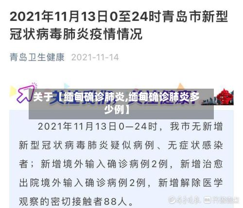 关于【缅甸确诊肺炎,缅甸确诊肺炎多少例】