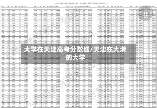 大学在天津高考分数线/天津在大港的大学