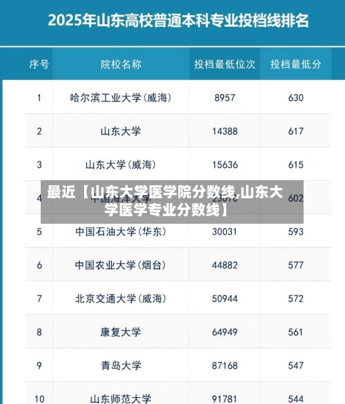 最近【山东大学医学院分数线,山东大学医学专业分数线】