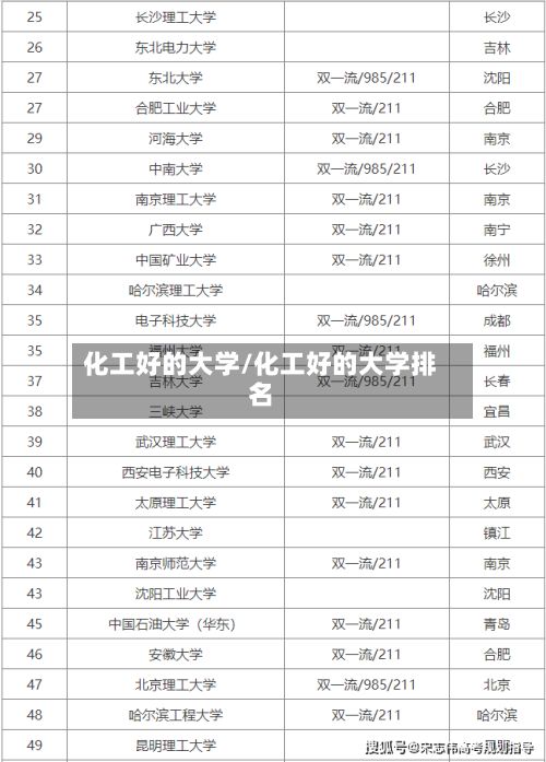化工好的大学/化工好的大学排名