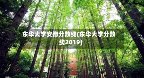 东华大学安徽分数线(东华大学分数线2019)-第2张图片