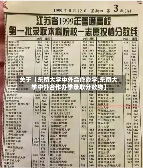 关于【东南大学中外合作办学,东南大学中外合作办学录取分数线】