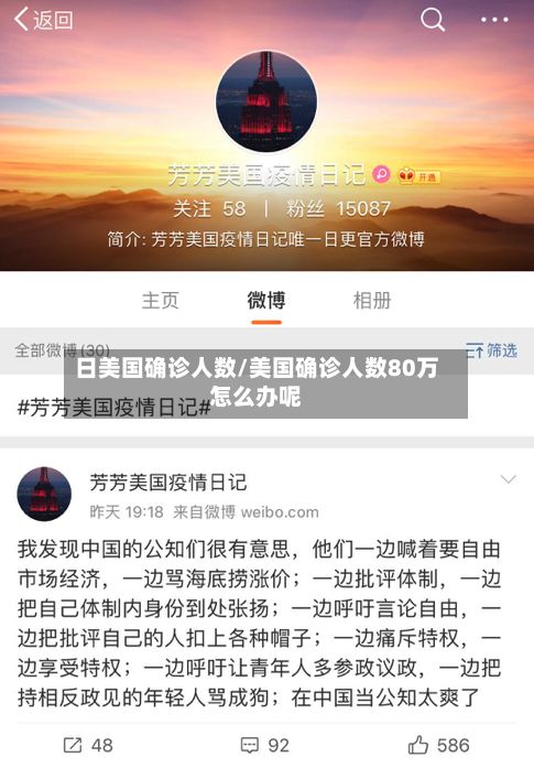 日美国确诊人数/美国确诊人数80万怎么办呢