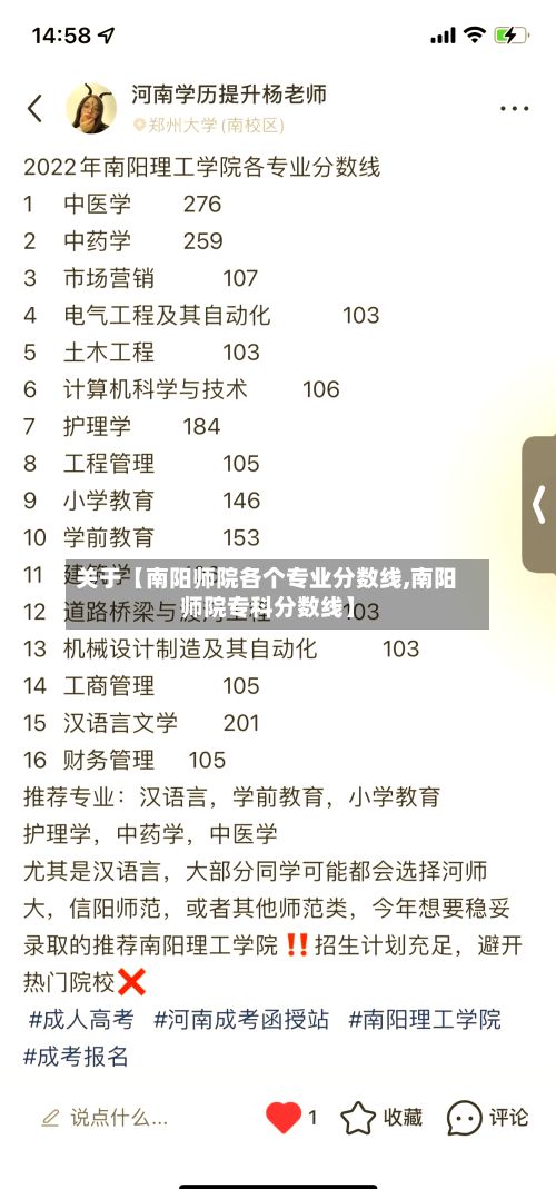 关于【南阳师院各个专业分数线,南阳师院专科分数线】