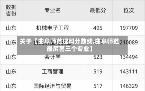关于【曲阜师范理科分数线,曲阜师范最厉害三个专业】