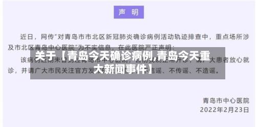 关于【青岛今天确诊病例,青岛今天重大新闻事件】-第2张图片