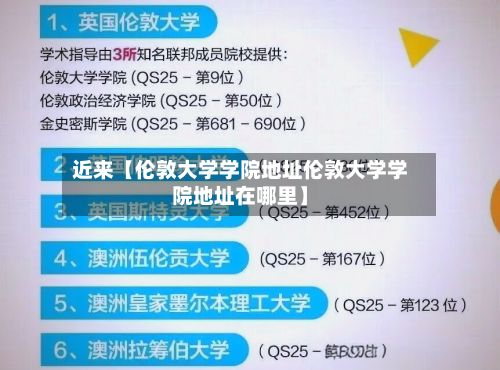 近来【伦敦大学学院地址伦敦大学学院地址在哪里】
