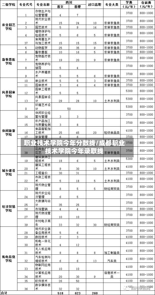 职业技术学院今年分数线/成都职业技术学院今年录取线