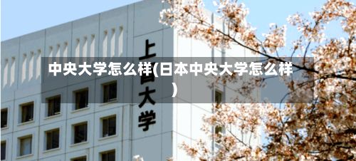 中央大学怎么样(日本中央大学怎么样)-第2张图片